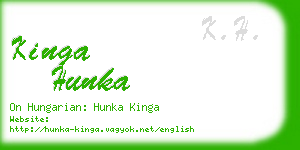 kinga hunka business card